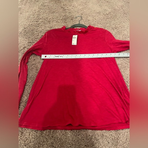NWT new Anthropologie stateside ruffle collar button long sleeve top medium pink - Picture 5 of 11